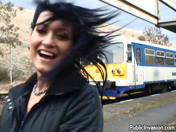 PublicInvasion - Carmen Black Fucked At The Train Station